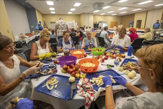 St. Clair Shores, Michigan, Volunteers at the St. Clair Shores Senior Center make apple pies during