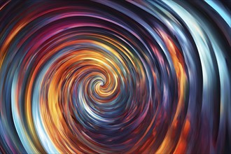 Abstract digital art capturing the essence of a swirling tunnel in vibrant colors in dynamic