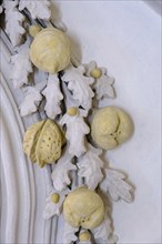 Stucco, status after restoration 2024, St Kilian's parish church, Bad Heilbrunn, Upper Bavaria,