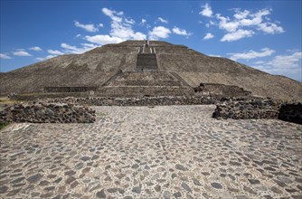 Landmark Teotihuacan pyramids complex located in Mexican Highlands and Mexico Valley close to