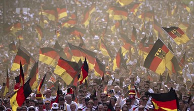 Fan march, German football fans march to the quarter-final Spain versus Germany, UEFA EURO 2024,