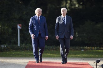 Joe Biden (46th President of the United States) is received with military honours by Federal