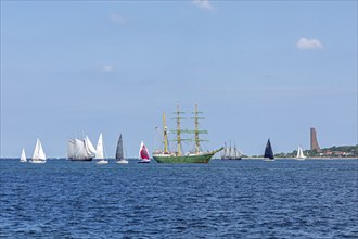 Sailing ship Alexander von Humboldt II, sailing boats, naval memorial, Laboe, Kieler Woche, Kiel