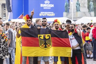 1 wins. UEFA European Football Championship. Stuttgart, Baden-Württemberg, public viewing in