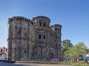 Porta Nigra on Porta Nigra Square. The building is part of the UNESCO World Heritage Roman