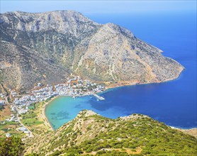 View of Kamares harbour, Kamares, Sifnos Island, Cyclades Islands, Greece, Europe