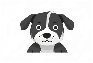 A simple cartoon dog with a white background, abstract illustration, AI generated