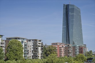 European Central Bank ECB, Main Building, Headquarters, Sonnemannstraße, Ostend, Frankfurt am Main,