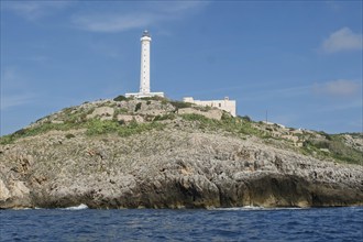 Faro di Leuca, Santa Maria di Leuca lighthouse, Leuca, province of Lecce, Apulia, Salento, Italy,