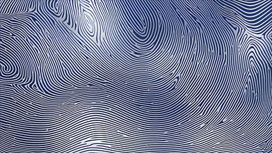 Fingerprint background dominated by swirl patterns in blue hues, AI generated