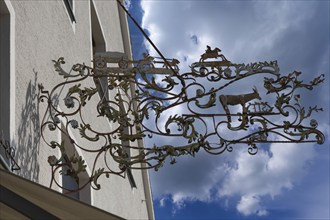 Wrought-iron nose shield, Allersberg, Middle Franconia, Bavaria, Germany, Europe