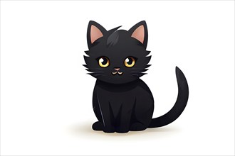 A simple cartoon cat with a white background, AI generated