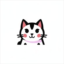 A simple cartoon cat with a white background, AI generated