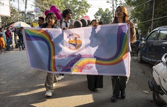 People from LGBT community and supporters participate in Pride Parade on December 22, 2024 in