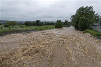 Symbolic image Extreme weather, global warming, climate change, floods, Rems valley, Winterbach,