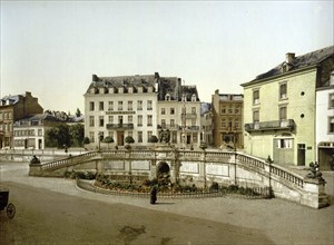 General view of the spa town of Spa in Wallonia, Belgium, ca 1895, Historical, digitally restored