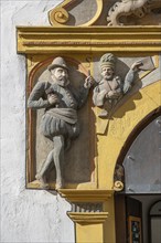 Sculptures on the left side of the entrance portal of the former Franciscan monastery 1287, today