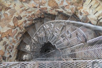 Rye, Colorado, A circular stairway near the top of a tower in Bishop Castle. The Castle is an