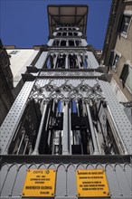 Lift, Passenger lift, Elevador de Santa Justa, Lisbon, Portugal, Europe