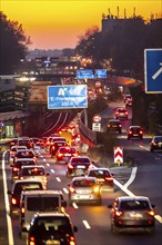 Motorway A40, Ruhrschnellweg, in Essen, route through the city centre, is affected by a possible