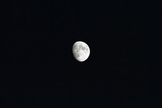 Waxing moon, Luna at night, France, Europe