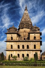 India tourist landmark, royal cenotaphs of Orchha. Orchha, Madhya Pradesh, India, Asia