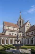 Monastery church, Protestant church, courtyard with garden, Bebenhausen, district of Tübingen,