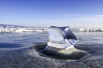 Icicle, Lake Baikal, Olkhon Island, Pribaikalsky National Park, Irkutsk Province, Siberia, Russia,