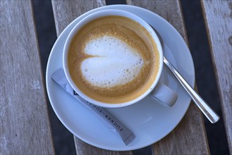 Cappuccino with a heart, Bavaria, Germany, Europe