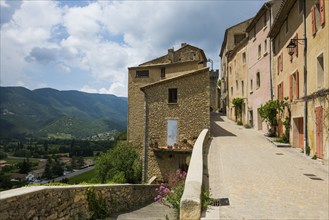 Medieval village in the mountains, Montbrun-les-Bains, Département Drôme, Provence,