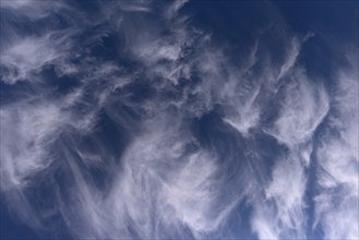 Feather clouds (Cirrus), Bavaria, Germany, Europe