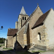 Land of Troncais. Ainay le Chateau. Saint Stephens Church, Allier department. Auvergne Rhone Alpes.