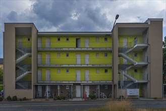 Apartment building with open staircases, Erlangen, Bavaria, Germany, Europe