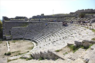 The Greek theatre in the former ancient city of Segesta, the province of Trapani, Sicily, Italy,