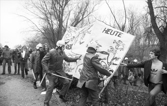 The party congress of the National Democratic Party of Germany (NPD) triggered protests against