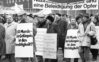 Organisations of French Jews and German Nazi victims demonstrated for a condemnation of Gestapo and