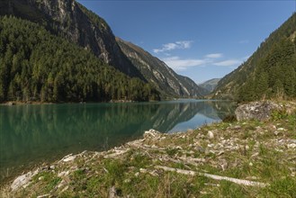 Stilluptal, Stiillup reservoir (1116m), Stillupgrund, Mayrhofen, reservoir lake, alpine mountain