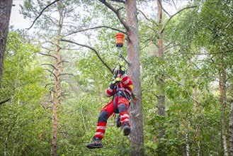 Winch rescue training of the rescue helicopter, Christoph 62, on the occasion of the 50th