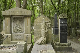 Gravestones, Graves of honour, Jewish cemetery at Okopowa Street, Warsaw, Mazowieckie Voivodeship,