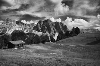 Langkofel and Plattkofel, Val Gardena, Trentino, South Tyrol, Italy, Europe