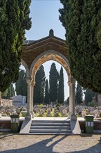 Graves in the central cemetery of Venice, cemetery island of San Michele, Venice, Italy, Europe