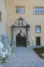 Kapfenburg Castle, wooden door, entrance portal, architecture, historical building, Ordensburg,