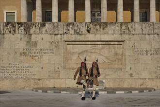 ATHENS, GREECE, MAY 20, 2010: Changing of the presidential guard Evzones in front of the Monument