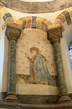 Biozat painted church. Saint Symphorien chucrh.Imploring Mary. Allier department, Auvergne Rhone