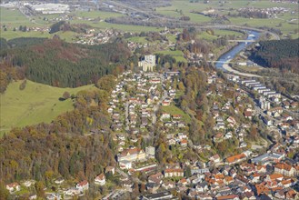 View of Immenstadt, Illertal, Allgäu, Bavaria, Germany from the pulpit on the Immenstädter Horn