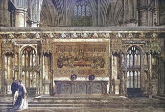 The New Altar in Westminster Abbey in 1869, England, Historic, digitally restored reproduction of