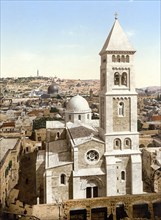 Church of St. Saviour, Jerusalem, Holy Land, Israel, c. 1890, Historic, digitally restored