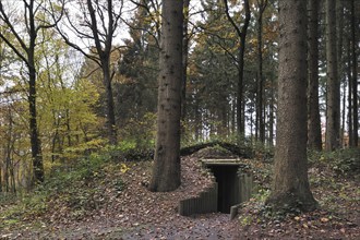 Entrance of cagna, hideout of the Belgian resistance fighters, the maquisards, at the Wolfsschlucht