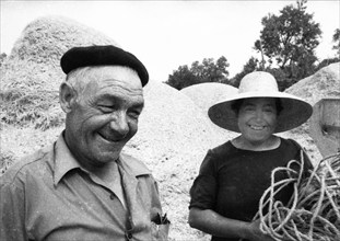 Everyday life of the inhabitants, here on 15.8.1971 in Ibiza, on the holiday island of the Balearic