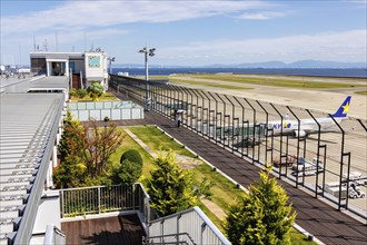 Viewing terrace at the terminal of Kobe Airport (UKB) in Kobe, Japan, Asia